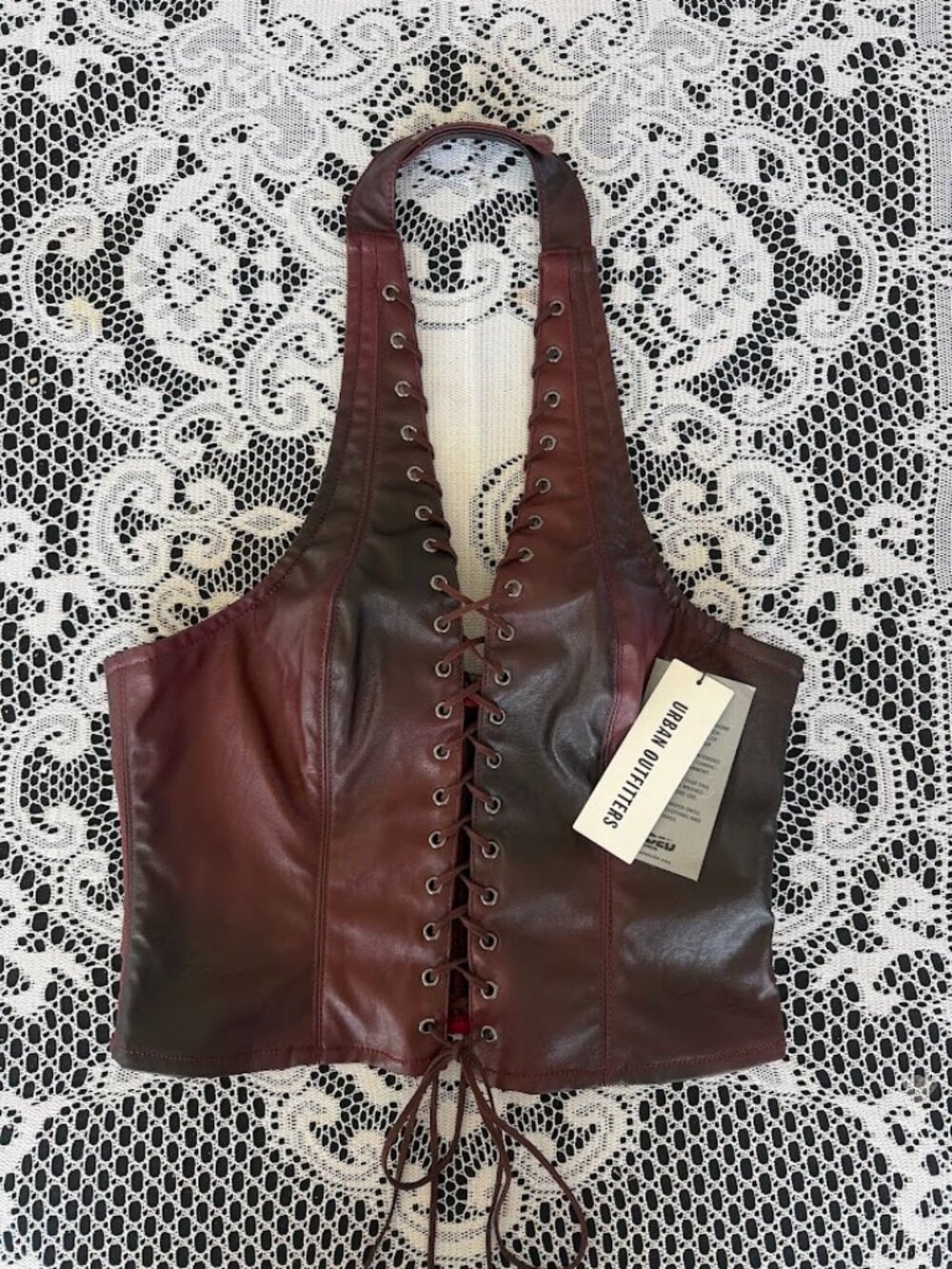NWT UO Jaded London Lynx Faux Leather Corset Top - Size 6
